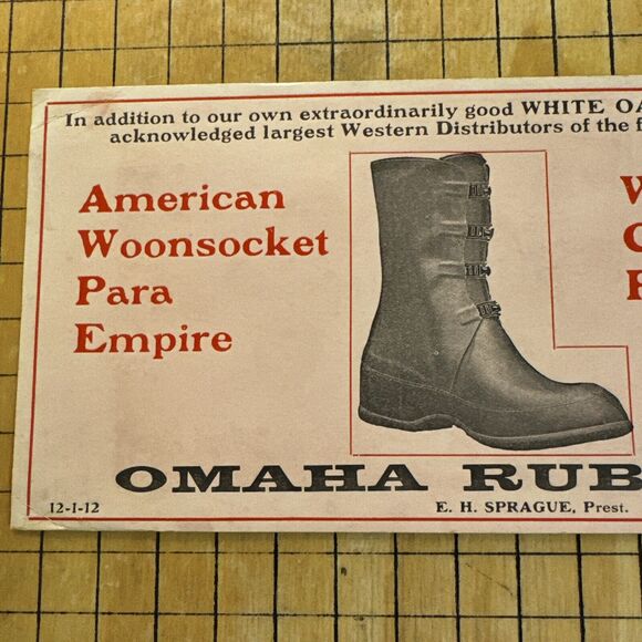 Omaha Rubber Company Nebraska Wales Goodyear Shoes Footwear Advertising Blotter - Picture 2 of 9